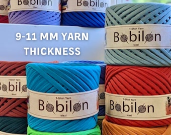 T-Shirt yarn for baskets, fabric knitting yarn, trapillo, ribbon, stretchy yarn, eco-friendly T yarn, cotton yarn ball 9-11 mm thickness