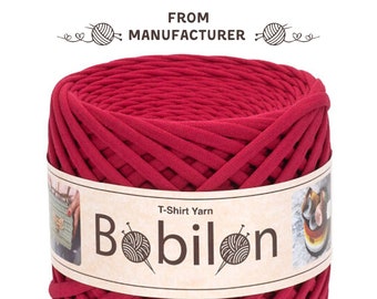 Fil pour t-shirt pour panier au crochet, sac, tapis, fil extensible en coton pour t-shirt, cadeau pour crocheteur, fil de ruban de jersey pour tricoter, macramé, rubis