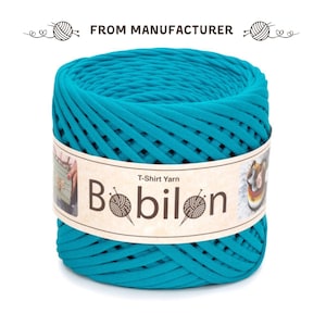 Bobilon cotton t-shirt yarn comes in 4 different thicknesses. 
Color: Blue Lagoon
Length: 100 m / 110 yds
Bobilon natural soft yarn is perfect for crochet, knitting or macrame projects - bag, basket, backpack, carpet, rug, blanket, home decor.