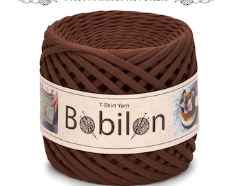 Cotton T-Shirt Yarn: jersey thread for crochet, knitting, macrame, trapillo yarn, color Sweet Brownie