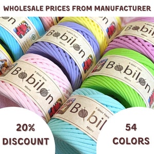 Wholesale t-shirt yarn 3-5 mm for crocheting 60 skeins, fabric knitting cotton trapillo spagetti T yarn multicolored, macrame home decor image 1
