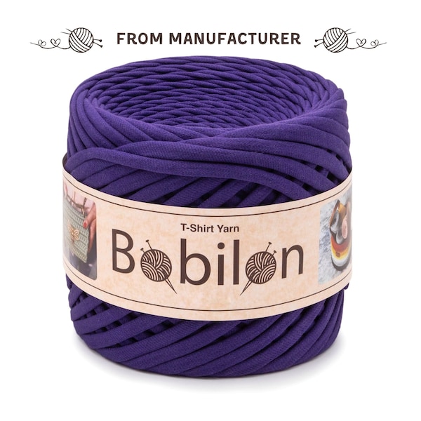 Crochet t-shirt yarn, cotton thread, gift for crocheter, textile yarn, ribbon yarn, spaghetti yarn, trapillo yarn, yarn for bags, Violet