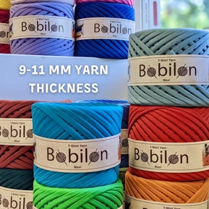 T-Shirt yarn for baskets, fabric knitting yarn, trapillo, ribbon, stretchy yarn, eco-friendly T yarn, cotton yarn ball 9-11 mm thickness