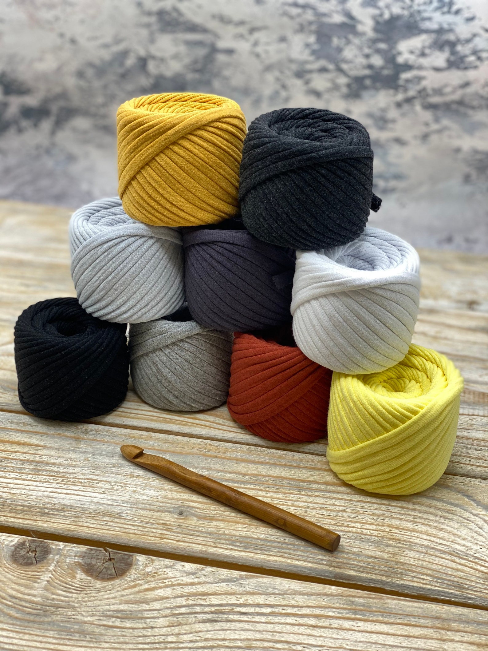 100 Cotton Jersey Yarn Set Spaghetti Yarn TShirt Yarn Set Etsy