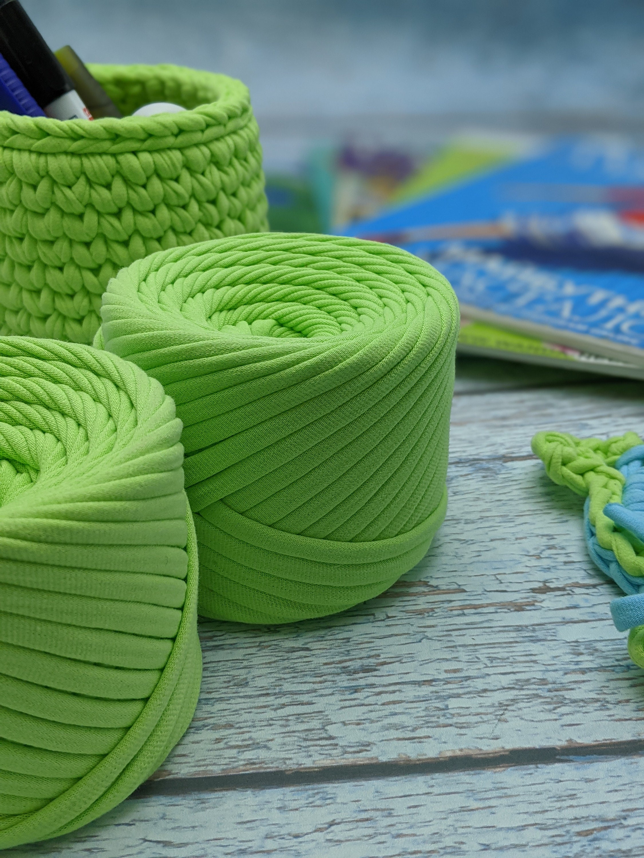 Jersey Yarn For Crocheting And Knitting T Shirt Cotton Chunky Etsy