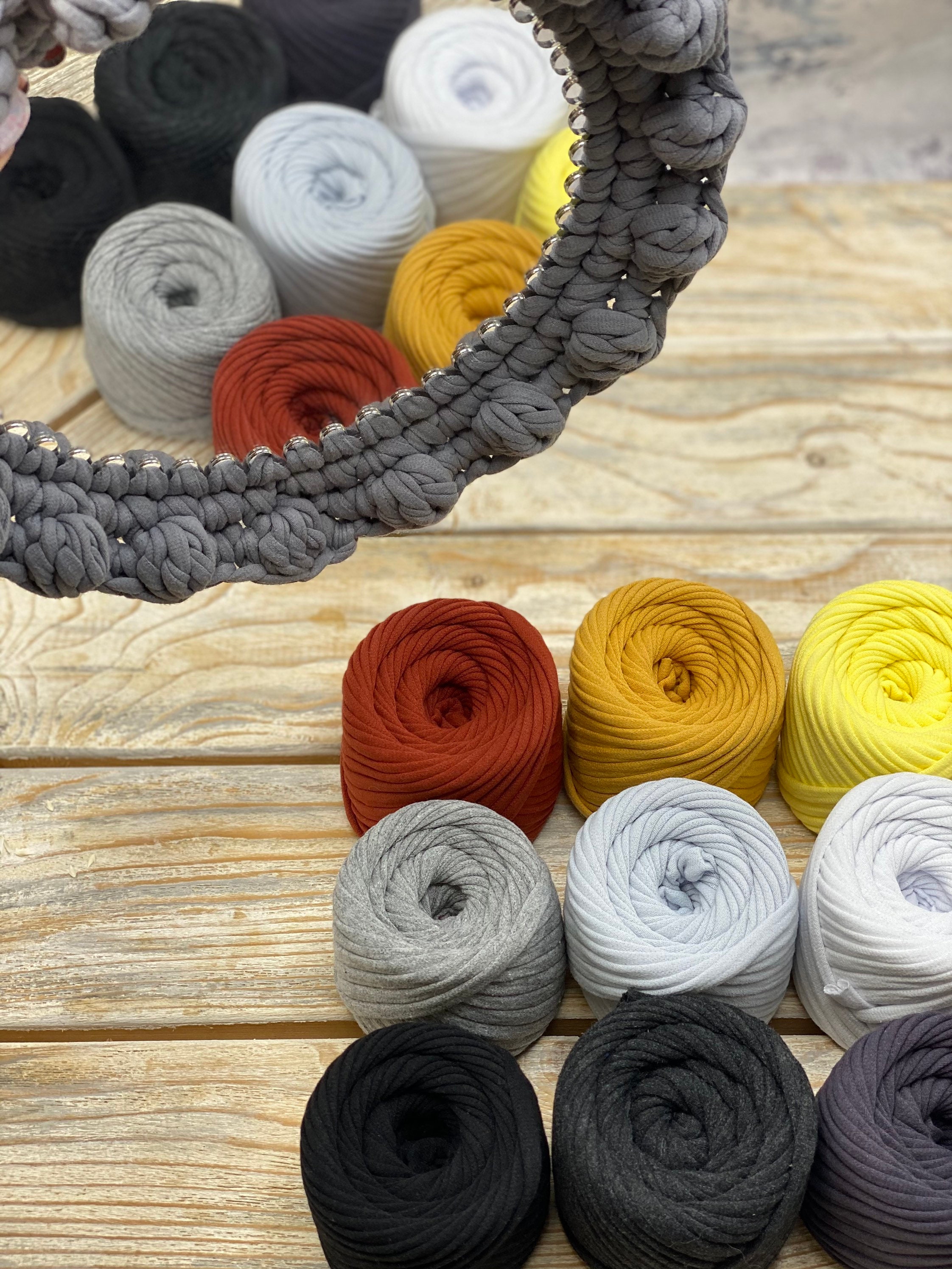 100 Cotton Jersey Yarn Set Spaghetti Yarn TShirt Yarn Set Etsy