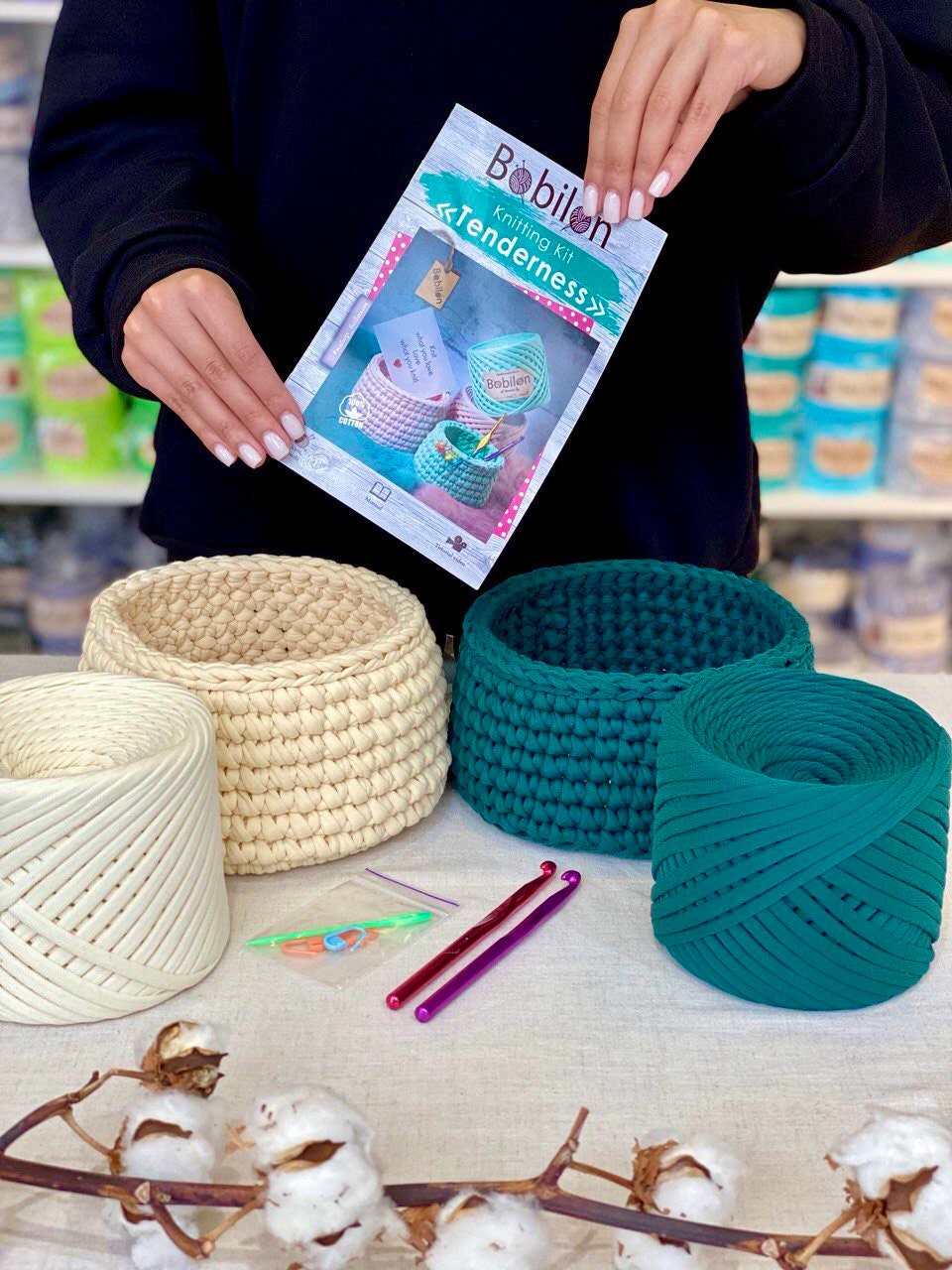 Crochet Basket Kit For Beginner DIY Tshirt Yarn Kit For Etsy