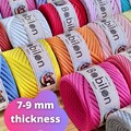 Multicolored t-shirt yarn for home decor, ribbon, cotton yarn, chunky, jersey yarn, gift for crocheter, trapillo T yarn, crochet basket yarn product logo