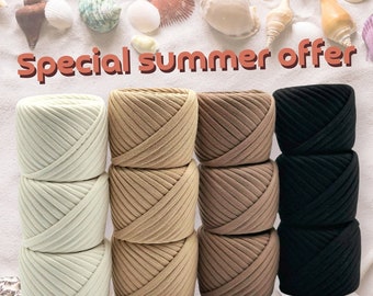 Pastel Yarn Set, Cotton tshirt yarn combination, Crochet Yarn Bundle
