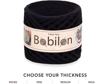 Cotton T Shirt Yarn Chunky Fabric Material for Crochet Macrame Knitting Black Passion