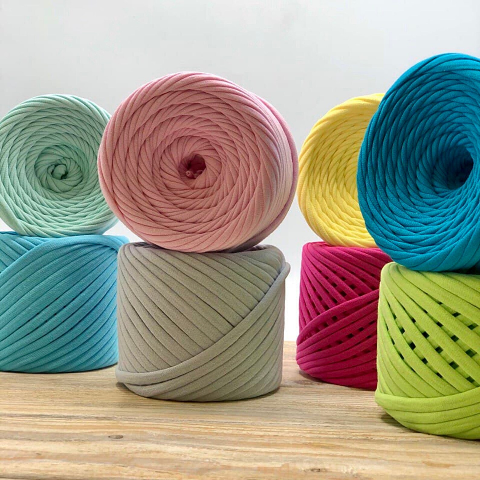 Tshirt Yarn Kit for Crocheting Knitting Multicolored Cotton Etsy