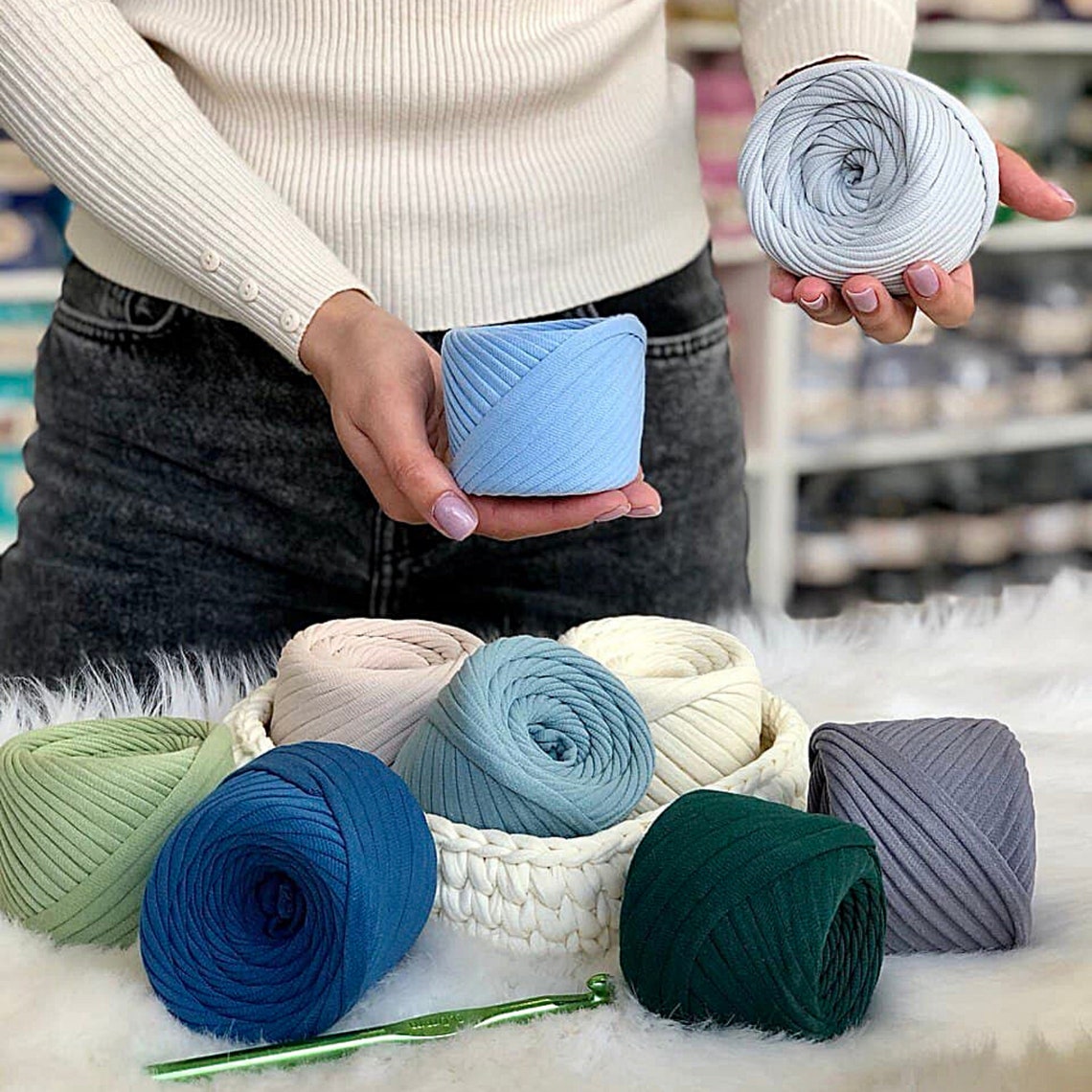 Tshirt Yarn Kit For Crochet Macrame Knit Projects Jersey Etsy