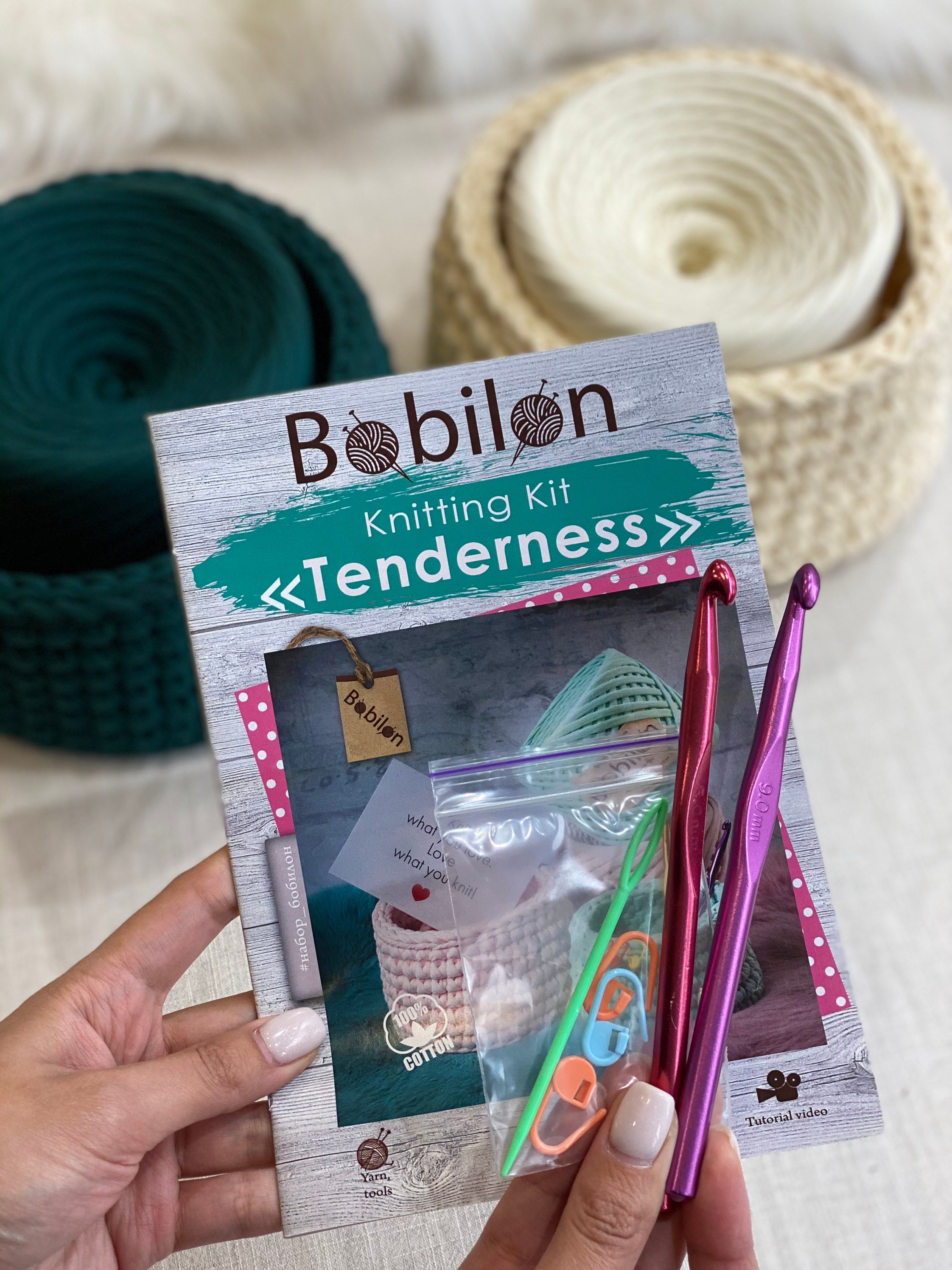 Crochet Basket Kit For Beginner DIY Tshirt Yarn Kit For Etsy