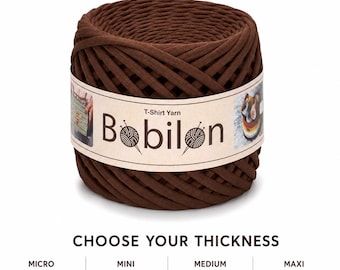 Chunky Cotton Yarn, Jersey T-Shirt yarn for Crochet Bags, Baskets, Rugs & Macrame, Sweet Brownie