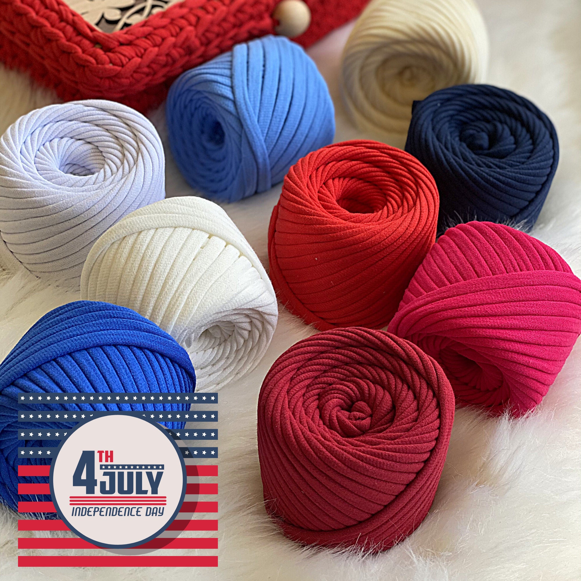 Jersey Yarn Set For Crochet Knit Macrame Projects Cotton Etsy