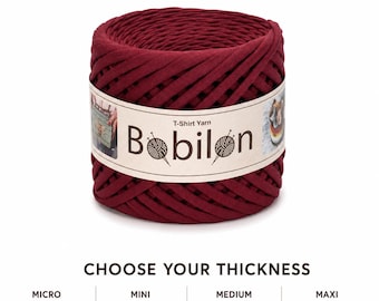 Cotton T Shirt Yarn Chunky Fabric Yarn for Crochet Bags and Baskets Burgundy