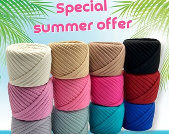 Holiday yarn, craft set for crocheting, knitting, macrame, DIY kit for home decor, jersey yarn bundle, organic cotton yarn, chunky yarn