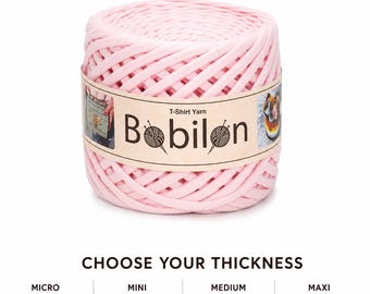 Chunky Cotton Yarn, Jersey T-Shirt Yarn for Crochet Bags, Baskets, Rugs & Macrame, Blush Pink