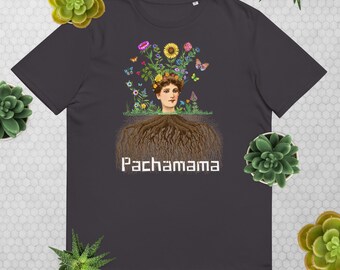 PACHAMAMA - dark colours - Mother Earth Unisex organic cotton t-shirt by Femillustration
