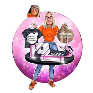 Logo de dessin animé pour votre entreprise, Logo d'artisan, Logo de beauté, Portrait, Portrait personnalisé