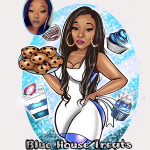 Bakery Logo,Cute Cookie Logo,Dessert Treats Logo,Sweets Sugar Treats,Custom Logo,Cartoon Logo,Hand Draw Logo,Avatar Logo,Digital Portrait