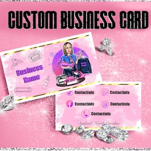 Design de cartões de visita personalizados, cartão de visita com logotipo de desenho animado, marca de impressão personalizada