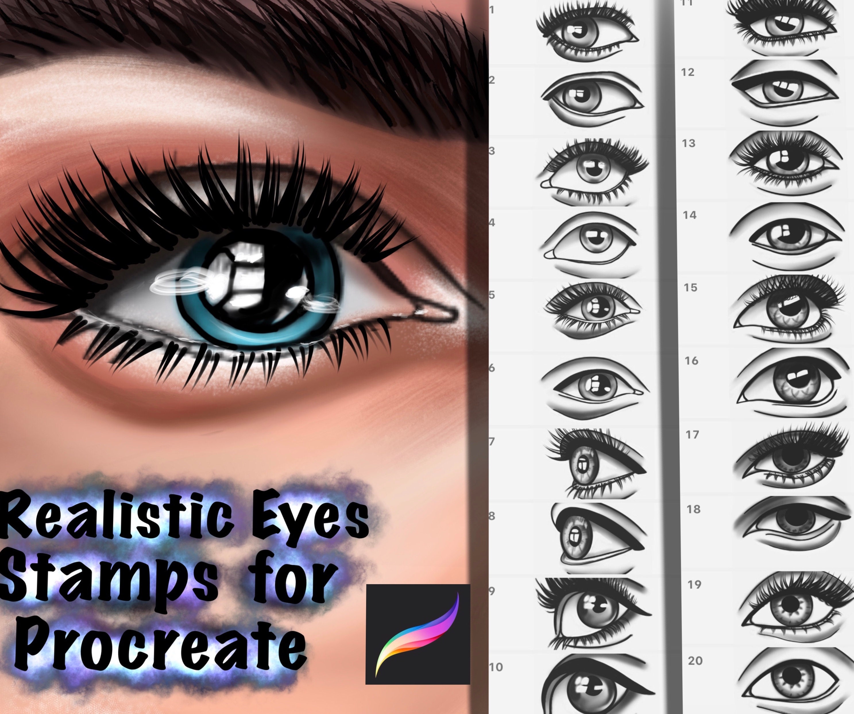 Procreate Realistic Eyes Brushes. 20 Procreate Realistic Etsy Ireland