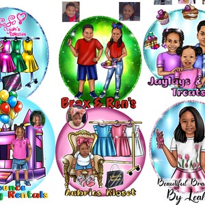 Cartoon logo for children, cartoon logo for children business, Cartoon portrait, Logo for kids