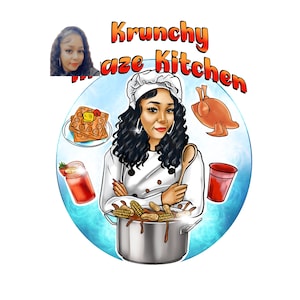 Création de logo de chef cuisinier, logo de dessin animé, logo de boulanger, pâtissier, fabricant de desserts, logo de boutique de confiseries, portrait personnalisé, caricature de logo d'entreprise