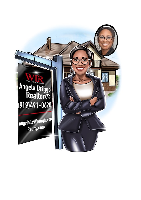Personalized Real Estate Agent Cartoon Portrait Logo (Digital Download)