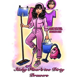 Cleaning Business Logo, House Chores Logo, Office Cleaner Logo, Housekeeper Logo, Maid Service, Business Logo, Cartoon Logo, From Photo