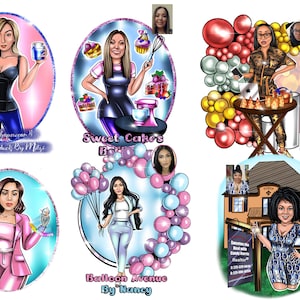 Cartoon logo for your business, Cartoon portraits, Logo, Party logo, Crufter logo, beauty logo, nails logo