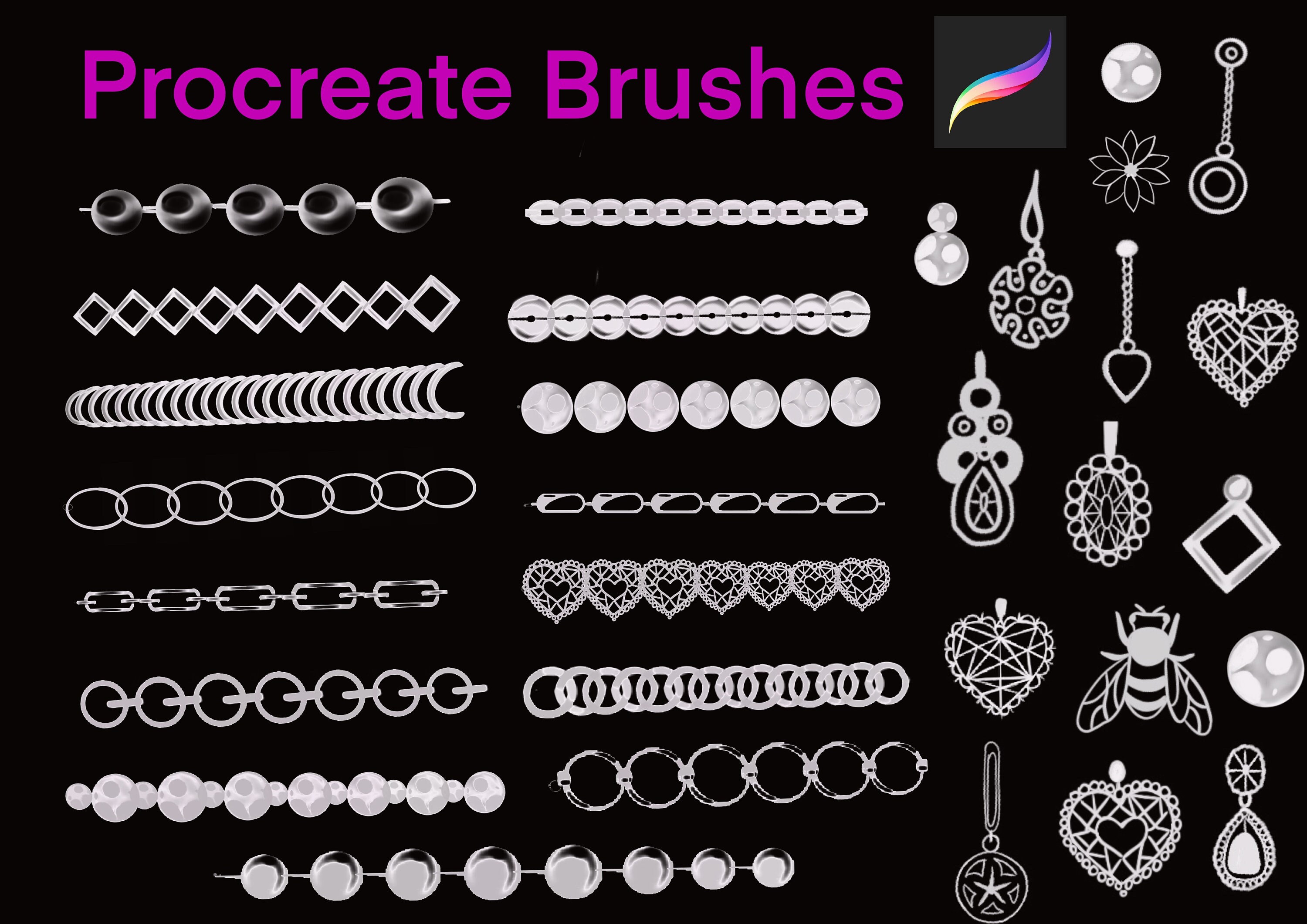 Procreate Jewelry Brushes. Procreate Jewelry Stamps. Procreate Etsy