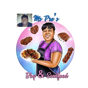 Logo de dessin animé Baker, création de logo de chef cuisinier, portrait personnalisé, logo de pâtisserie, logo de fabricant de desserts, décorateur de gâteau, logo de fabricant de bougies, logo d'entreprise