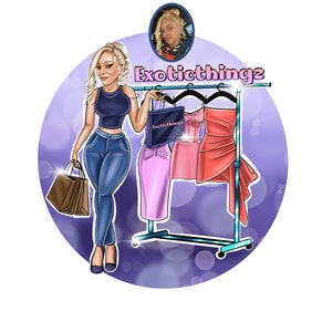 Cartoon logo, custom portrait, logo for your business, Boutique logo, Custom logo, Caricature