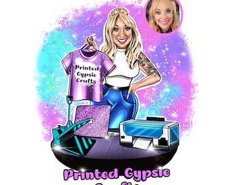 Cricut Craft Maker Logo,Crafter Logo,Tumbler maker Branding,Cartoon Logo,Portrait logo,Caricature logo,Business logo,Avatar logo,Custom logo