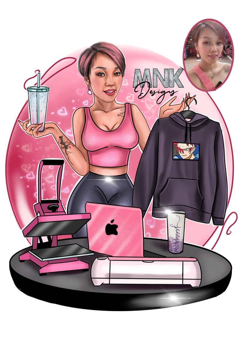Cartoon Logo, Portrait Logo, Cartoon Business Logo, Tumbler maker logo, Logo Portrait, Cartoon Avatar, Caricature Portrait , Business Logo image 1