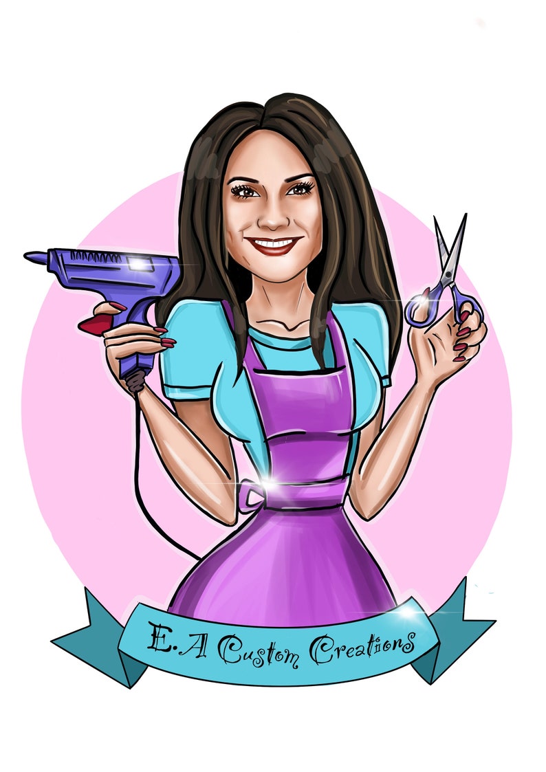 Custom Portrait From Photo Business Logo Artist Logo Logo Portrait Shop Logo Portrait Logo Design Small Business Logo Cartoon Logo