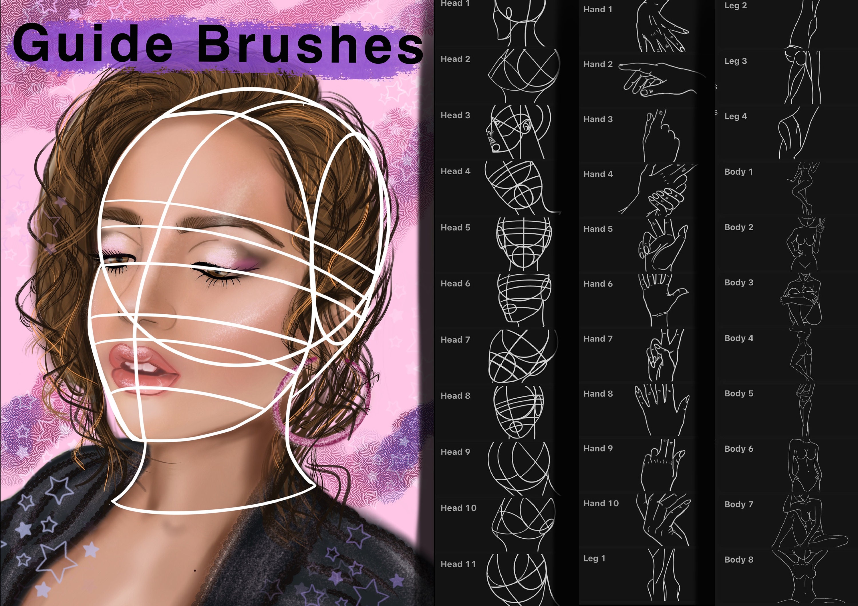 Procreate Guide Brushes. Procreate Stamps. Procreate Guide Etsy
