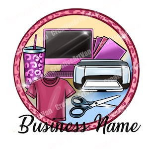 Cricut Crafter Logo, Business Logo Portrait, Tumbler Logo Design, Cartoon Logo, Custom Logo, Heat Press Logo, Tumbler Logo, Shirt Logo