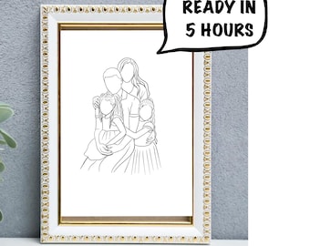 Personalized drawing, Custom one line drawing , One line portrait, custom gift, Wedding anniversary, Line art, Custom Portrait