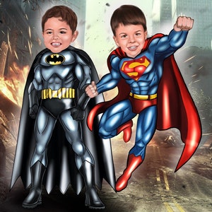 Superhero Portrait / Get Your Own Superhero Portrait from your photo/ Superhero caricature /Custom super hero portrait
