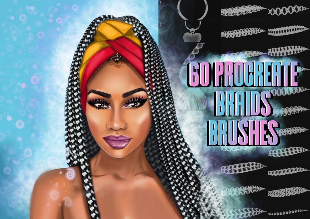 Procreate Braids Brushes Procreate Hairs Etsy