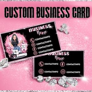 Diseño de tarjetas de presentación personalizadas, tarjetas de presentación con logotipos de dibujos animados, marca impresa personalizada