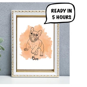 Custom Pet Portrait, Pet Portrait Drawing, Sketches From Photo, Personalized Gifts , Dog Cat Portrait, Custom Line Art, Pet Gift