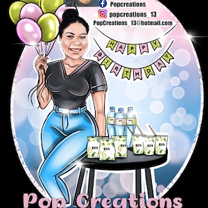 Cartoon logo for your business, Party logo, Portrait logo