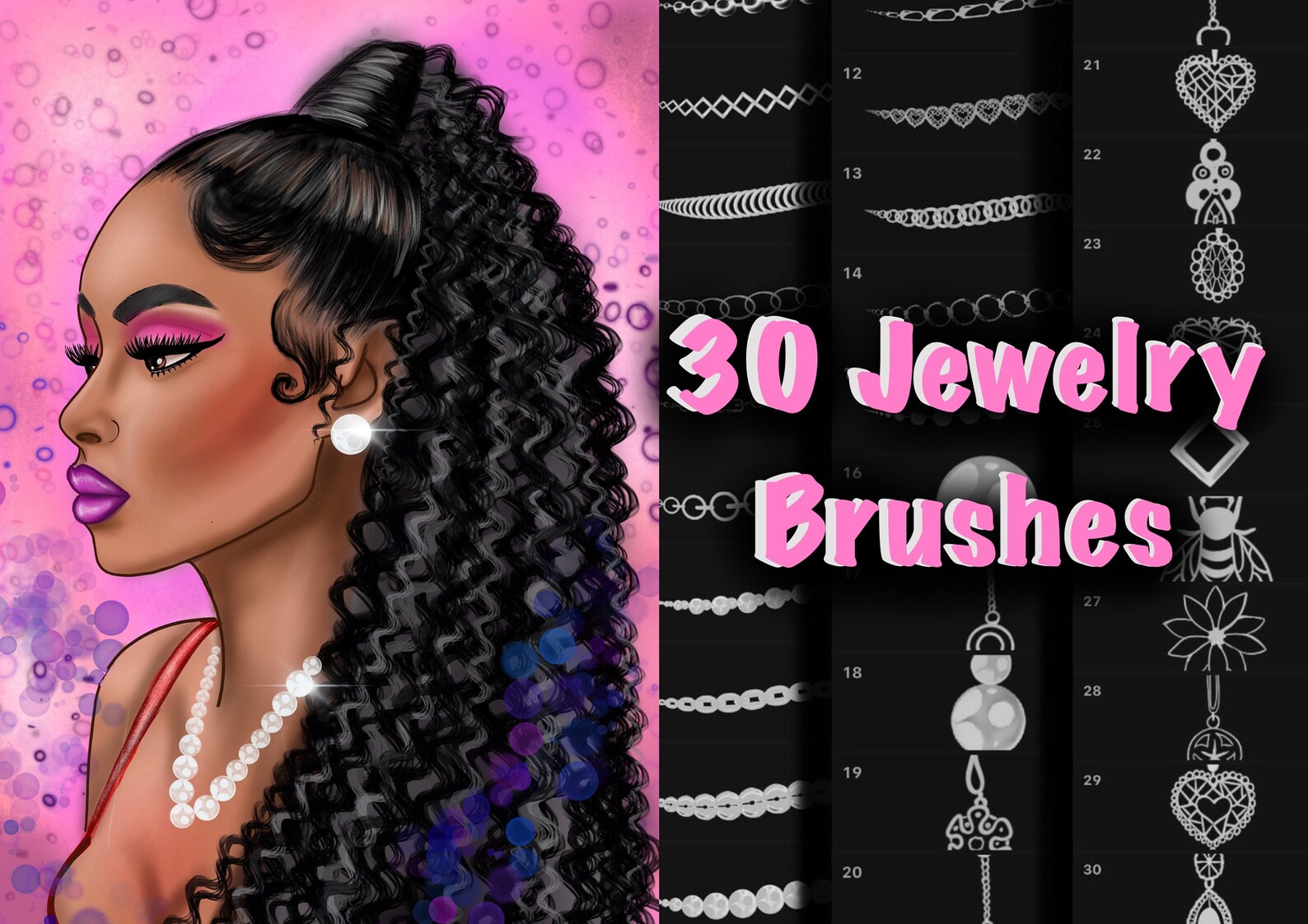 Procreate Jewelry Brushes. Procreate Jewelry Stamps. Procreate Etsy