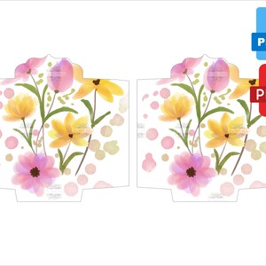 Pacote de Sementes - Pacote de Sementes de Tulipas Rosa com Flores Amarelas, ARQUIVO DIGITAL