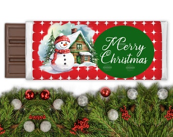 Snowman Merry Christmas Candy bar wrapper- Digital