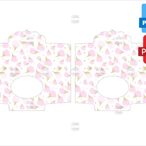 Pacote de Sementes - Pacote de Sementes de Folhas Rosa com Oval Branco, ARQUIVO DIGITAL